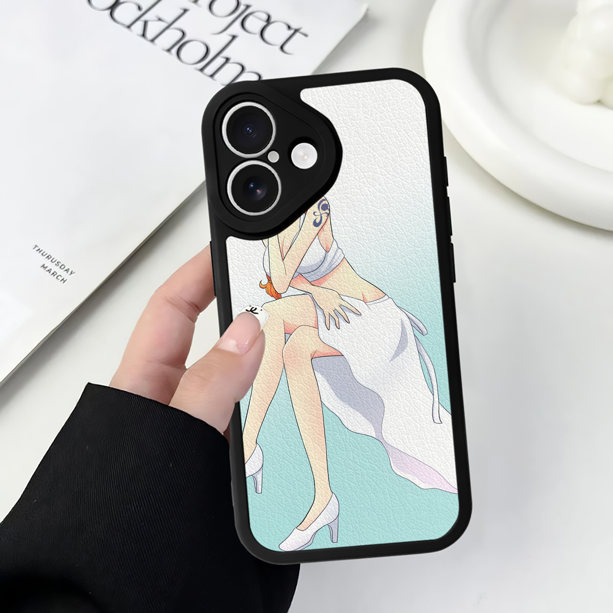 （画像用） ワンピース ONE PIECE 【iPhone 16シリーズ対応】シリコンスマホケース（レザー調） 材質：シリコン